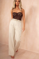 Lizzie Stone Belted Wide Leg Trousers