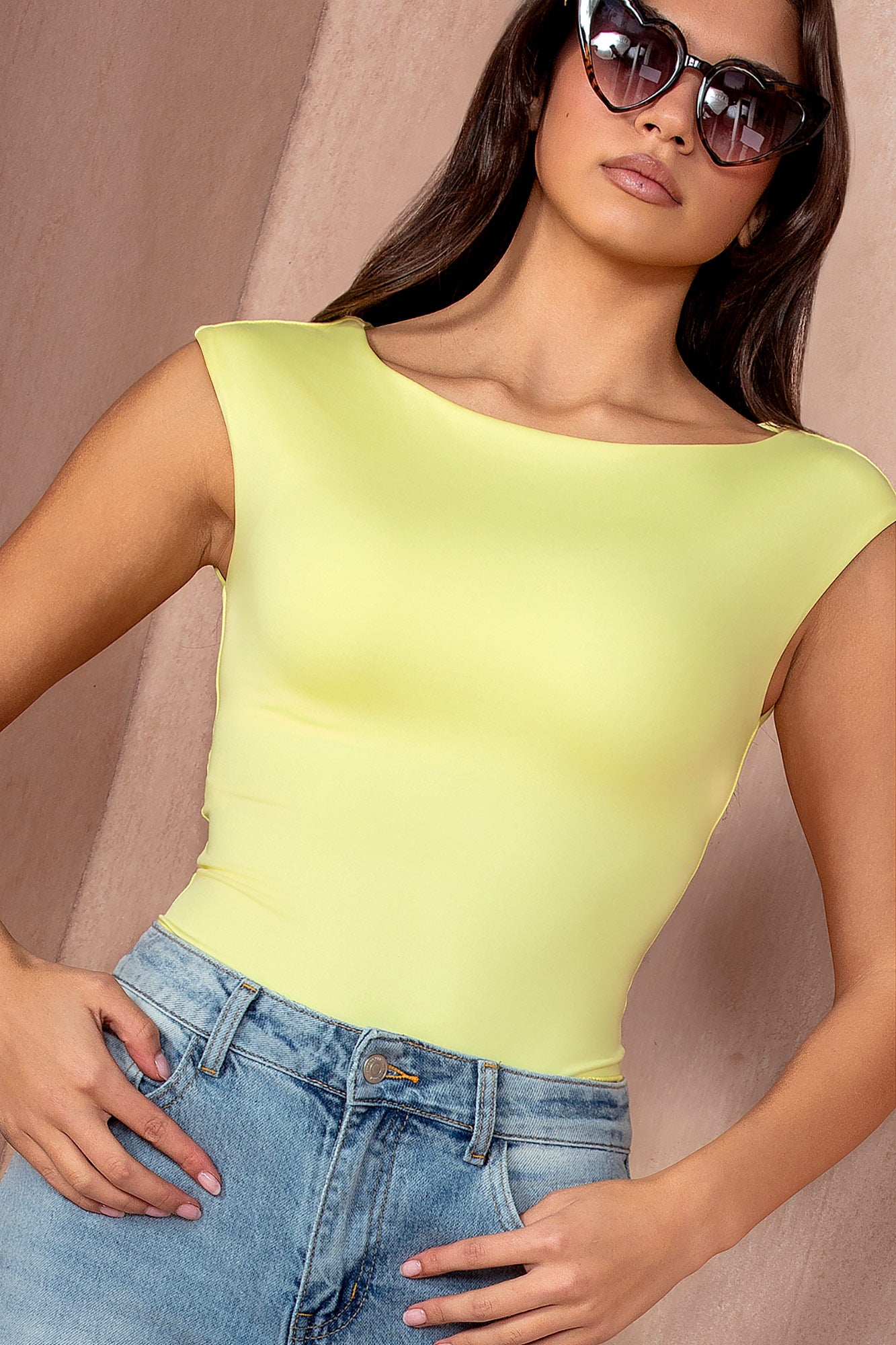 Lizzie Yellow Slinky Bodysuit
