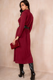 Lizzy Burgundy Belted Shirt Dress