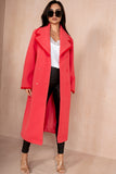 Lori Deep Coral Frill Trim Coat