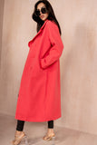 Lori Deep Coral Frill Trim Coat