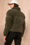 Lottie Khaki Teddy Puffer Jacket