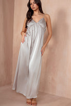 Louise Champagne Satin Midi Dress