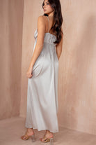 Louise Champagne Satin Midi Dress