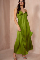 Louise Green Satin Midi Dress