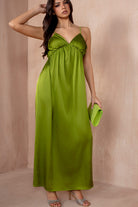 Louise Green Satin Midi Dress