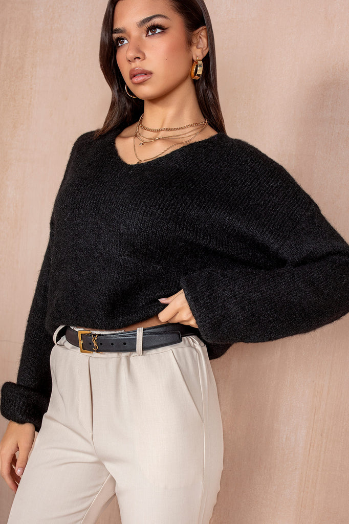 Lucille Black Knit Jumper