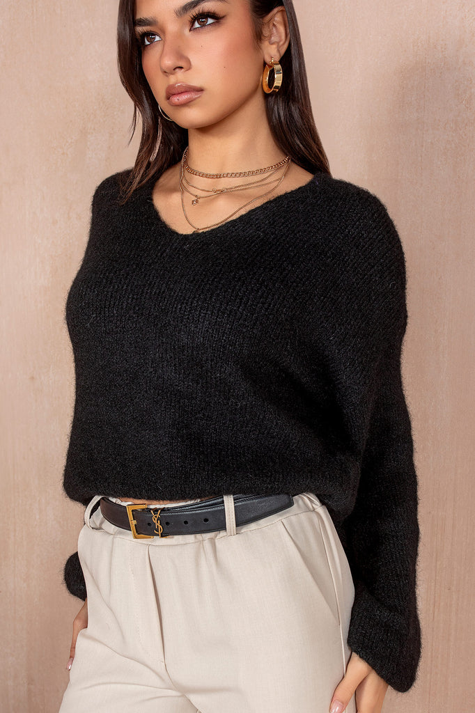 Lucille Black Knit Jumper