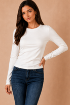 Lucy ONLY Off White Cotton Long Sleeve Top