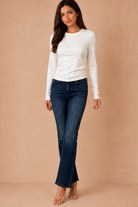 Lucy ONLY Off White Cotton Long Sleeve Top