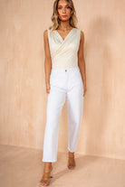 Lucy White Mom Jeans