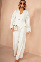 Luisa Cream Wide Leg Trousers