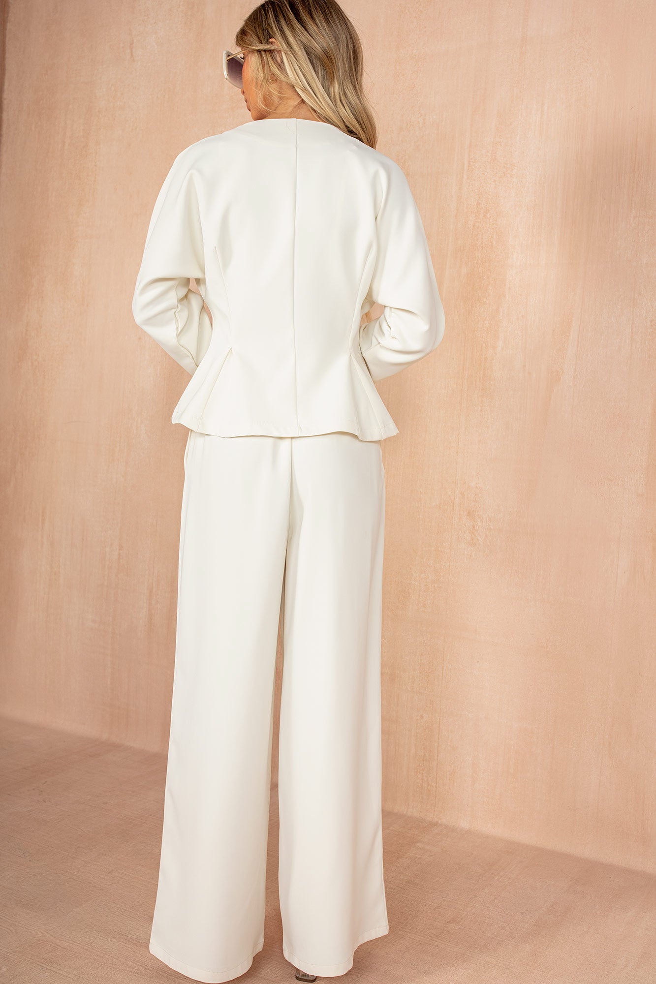 Luisa Cream Wide Leg Trousers