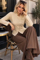 Luzia Stone Fine Knit Toggle Top