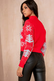 Lynn Red Tinsel Snowflake Knit Jumper