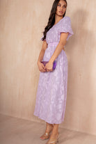 Mabel Lilac Burnout Floral Midi Dress