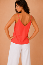 Mabyn Orange Lace Detail Cami Top