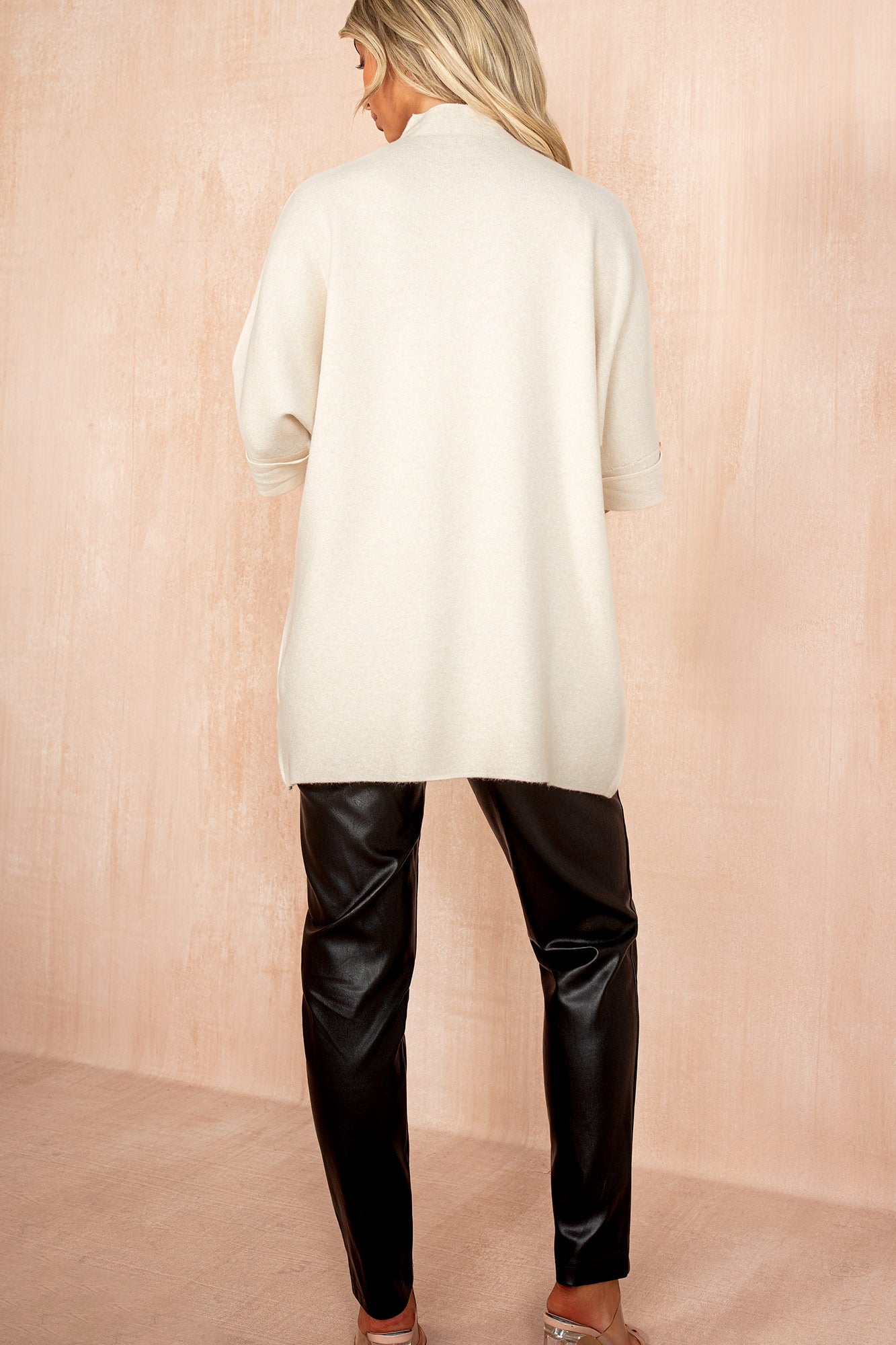 Macey Cream Knit Batwing Top