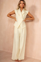 Madeline Lemon Wide Leg Trousers