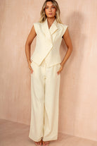 Madeline Lemon Wide Leg Trousers