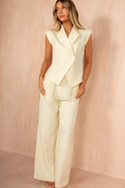 Madeline Lemon Wide Leg Trousers