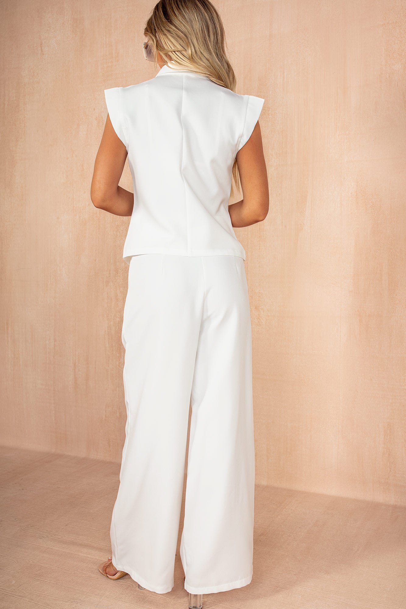 Madeline White Wide Leg Trousers