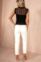 Madelyn Black Ribbed Lace Top