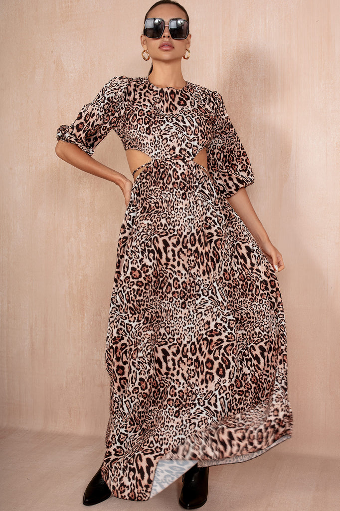 Maelyn Leopard Print Cut Out Dress