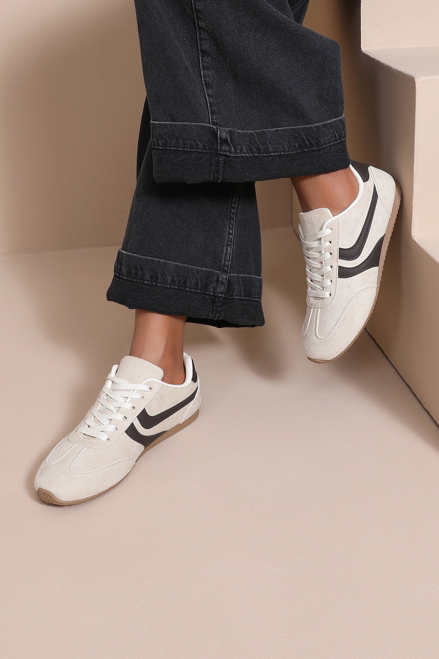 Maeve Stone Suedette Trainers