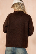 Mahira Brown Knit Frill Cardigan