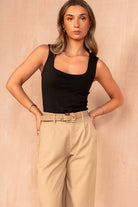 Maisie Black Square Neck Bodysuit