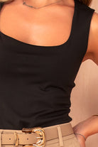 Maisie Black Square Neck Bodysuit