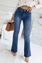 Makayla Blue High Waist Bootcut Jeans