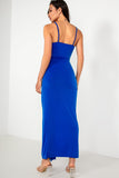 Malani Royal Blue Ruched Drape Detail Dress