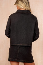 Mandy Black Denim Mini Skirt