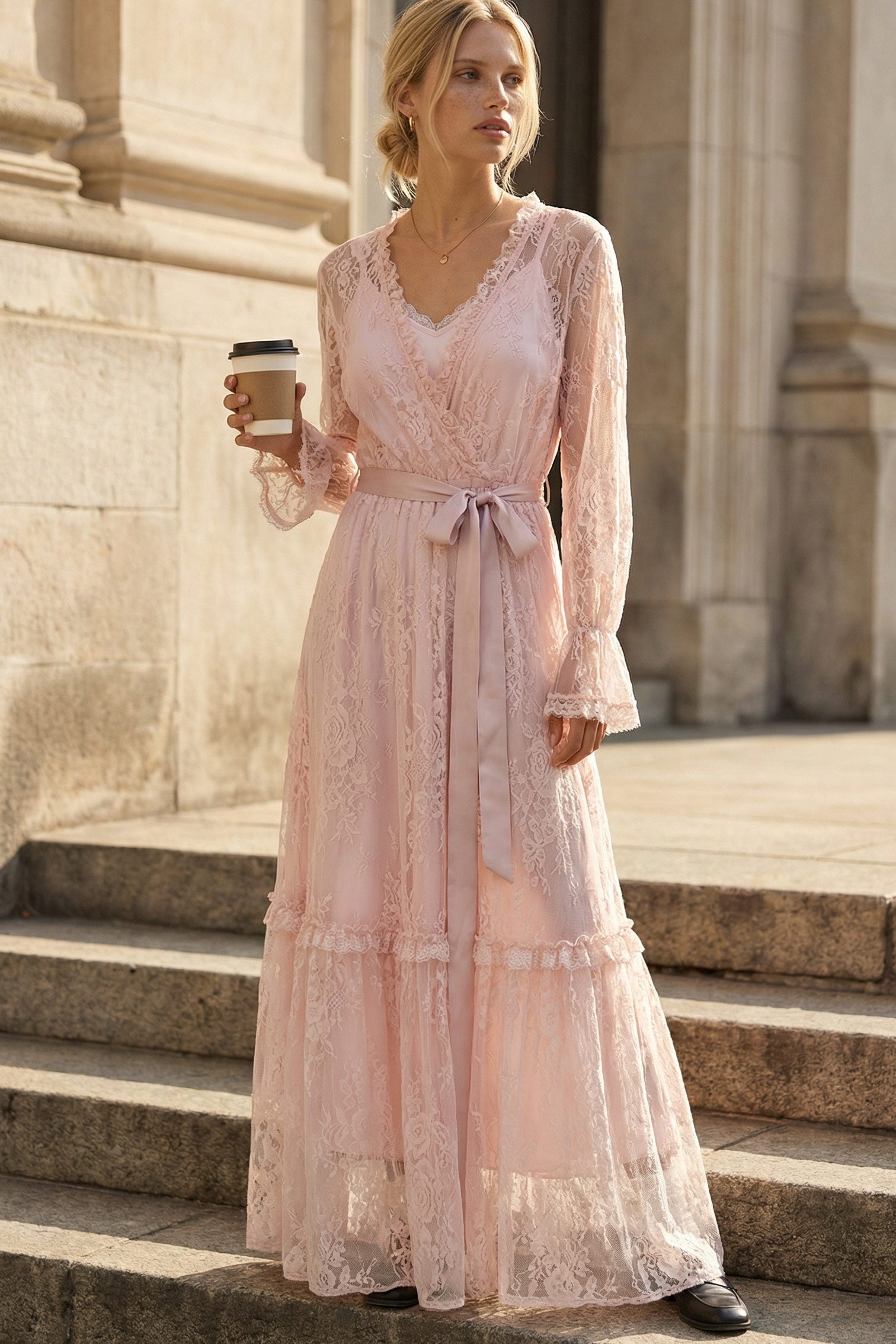Margot Pink Sheer Lace Overlay Maxi Dress Vavavoom.ie Margot Pink Sheer Lace Overlay Maxi Dress Vavavoom.ie