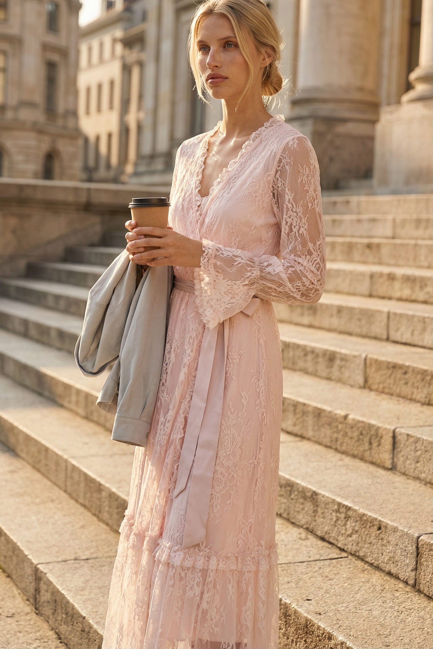 Margot Pink Sheer Lace Overlay Maxi Dress Vavavoom.ie Margot Pink Sheer Lace Overlay Maxi Dress Vavavoom.ie