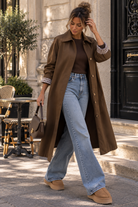 Mariah Chocolate Longline Trench Coat