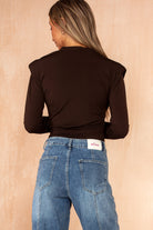 Marie Chocolate Slinky Wrap Bodysuit