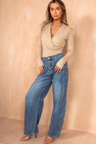 Marie Nude Slinky Wrap Bodysuit