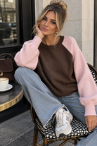 Marielle Pink & Chocolate Fine Knit Jumper