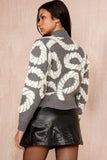 Marilyn Grey Knit Print Cardigan