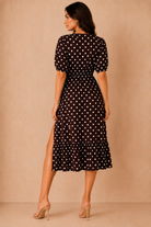 Marlee Chocolate Polka Dot Midi Dress