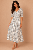 Marlee Cream Polka Dot Midi Dress