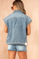 Martina Light Blue Sleeveless Denim Jacket