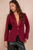 Matilda Burgundy Sequin Lapel Blazer