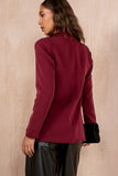 Matilda Burgundy Sequin Lapel Blazer