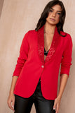 Matilda Red Sequin Lapel Blazer