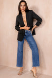 Maxine Black Ruched Sleeve Blazer