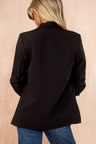 Maxine Black Ruched Sleeve Blazer